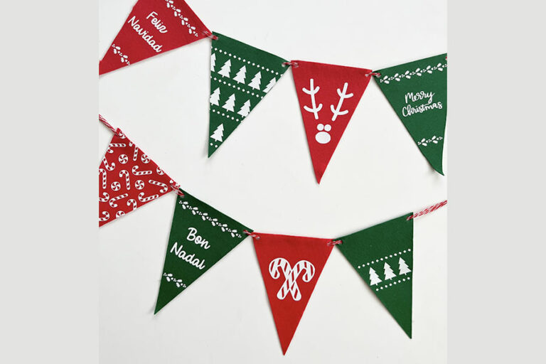 Personalización de banderines navideños con Cricut | Creativa Barcelona